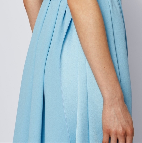 Kimono Sleeve Dress In Crepe/Satin trim - Lt.Blue Sold Out HUGO BOSS Size US 8 - Picture 3 of 14